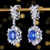 微信图片_202408021012521 SGARIT Fine Jewelry Manufacturer Custom Real 18k White Gold 3.84 Carats Oval Cut Jewellery Luxury Natural Gemstone Sri Lanka Blue Sapphire Earrings