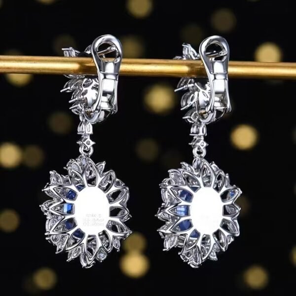 微信图片_20240802101253 SGARIT Fine Jewelry Manufacturer Custom Real 18k White Gold 3.84 Carats Oval Cut Jewellery Luxury Natural Gemstone Sri Lanka Blue Sapphire Earrings