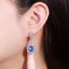 微信图片_202408021012532 SGARIT Fine Jewelry Manufacturer Custom Real 18k White Gold 3.84 Carats Oval Cut Jewellery Luxury Natural Gemstone Sri Lanka Blue Sapphire Earrings