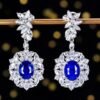 微信图片_20240802101309 SGARIT Fine Jewelry Manufacturer Custom Real 18k White Gold 3.92 Carats Oval Cut Jewellery Luxury Natural Gemstone Sri Lanka Blue Sapphire Earrings
