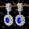 微信图片_202408021013091 SGARIT Fine Jewelry Manufacturer Custom Real 18k White Gold 3.92 Carats Oval Cut Jewellery Luxury Natural Gemstone Sri Lanka Blue Sapphire Earrings