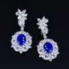 微信图片_202408021013093 SGARIT Fine Jewelry Manufacturer Custom Real 18k White Gold 3.92 Carats Oval Cut Jewellery Luxury Natural Gemstone Sri Lanka Blue Sapphire Earrings