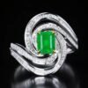 微信图片_20240802101326 SGARIT Fine Jewelry Factory Customized Solid 18k White Gold 0.94 Carats Emerald Cut Jewellery Classic Engagement Anniversary VVG Green Natural Afghanistan Gemstone Charming Little Cyclone Emerald Ring