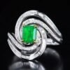 微信图片_202408021013261 SGARIT Fine Jewelry Factory Customized Solid 18k White Gold 0.94 Carats Emerald Cut Jewellery Classic Engagement Anniversary VVG Green Natural Afghanistan Gemstone Charming Little Cyclone Emerald Ring
