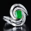 微信图片_202408021013262 SGARIT Fine Jewelry Factory Customized Solid 18k White Gold 0.94 Carats Emerald Cut Jewellery Classic Engagement Anniversary VVG Green Natural Afghanistan Gemstone Charming Little Cyclone Emerald Ring