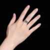 SGARIT Fine Jewelry Factory Customized Solid 18k White Gold 0.98 Carats Oval Cut Jewellery Classic Engagement Anniversary Green Natural Zambia Gemstone Emerald Ring