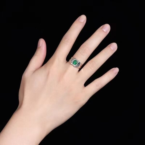 SGARIT Fine Jewelry Factory Customized Solid 18k White Gold 0.98 Carats Oval Cut Jewellery Classic Engagement Anniversary Green Natural Zambia Gemstone Emerald Ring