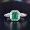 微信图片_20240802101430 SGARIT Fine Jewelry Factory Customized Solid 18k White Gold 1.03 Carats Emerald Cut Jewellery Classic Engagement Anniversary Vivid Green Natural Afghanistan Gemstone Emerald Ring