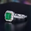 微信图片_202408021014301 SGARIT Fine Jewelry Factory Customized Solid 18k White Gold 1.03 Carats Emerald Cut Jewellery Classic Engagement Anniversary Vivid Green Natural Afghanistan Gemstone Emerald Ring
