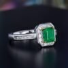 微信图片_202408021014302 SGARIT Fine Jewelry Factory Customized Solid 18k White Gold 1.03 Carats Emerald Cut Jewellery Classic Engagement Anniversary Vivid Green Natural Afghanistan Gemstone Emerald Ring