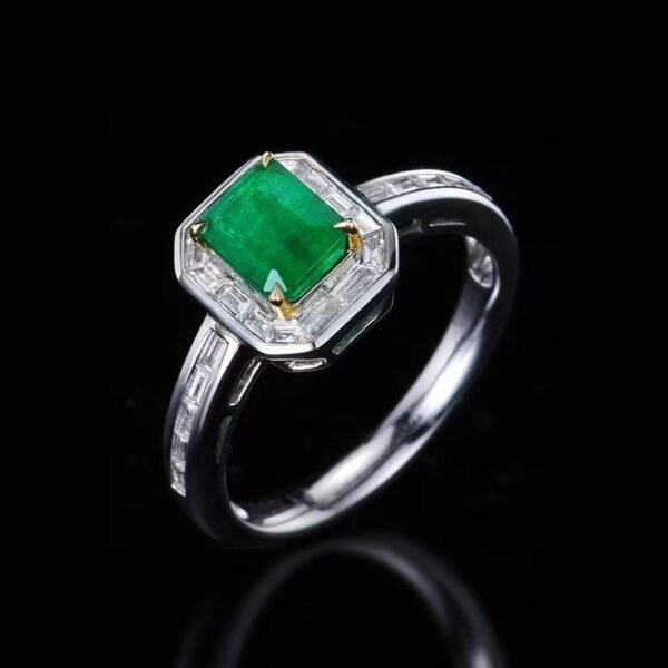微信图片_202408021014303 SGARIT Fine Jewelry Factory Customized Solid 18k White Gold 1.03 Carats Emerald Cut Jewellery Classic Engagement Anniversary Vivid Green Natural Afghanistan Gemstone Emerald Ring