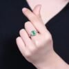 微信图片_202408021014305 SGARIT Fine Jewelry Factory Customized Solid 18k White Gold 1.03 Carats Emerald Cut Jewellery Classic Engagement Anniversary Vivid Green Natural Afghanistan Gemstone Emerald Ring