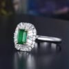 微信图片_202408021014511 SGARIT Fine Jewelry Factory Customized Solid 18k White Gold 0.45 Carats Emerald Cut Jewellery Classic Engagement Anniversary Vivid Green Natural Afghanistan Gemstone Emerald Ring