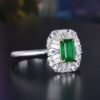 微信图片_20240802101452 SGARIT Fine Jewelry Factory Customized Solid 18k White Gold 0.45 Carats Emerald Cut Jewellery Classic Engagement Anniversary Vivid Green Natural Afghanistan Gemstone Emerald Ring
