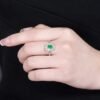 微信图片_202408021014522 SGARIT Fine Jewelry Factory Customized Solid 18k White Gold 0.45 Carats Emerald Cut Jewellery Classic Engagement Anniversary Vivid Green Natural Afghanistan Gemstone Emerald Ring