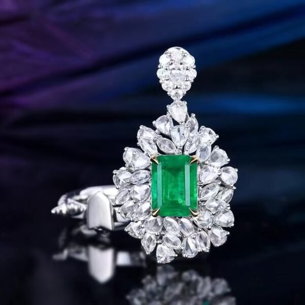 微信图片_202408021015093 SGARIT Fine Jewelry Factory Customized Solid 18k White Gold 1.97 Carats Emerald Cut Jewellery Classic Engagement Anniversary Vivid Green Natural Afghanistan Gemstone Emerald Ring/Pendant