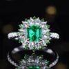 微信图片_20240802101524 SGARIT Fine Jewelry Factory Customized Solid 18k White Gold 0.82 Carats Carre Cut Jewellery Classic Engagement Anniversary Vitreous Natural Gemstone Emerald Ring/Pendant