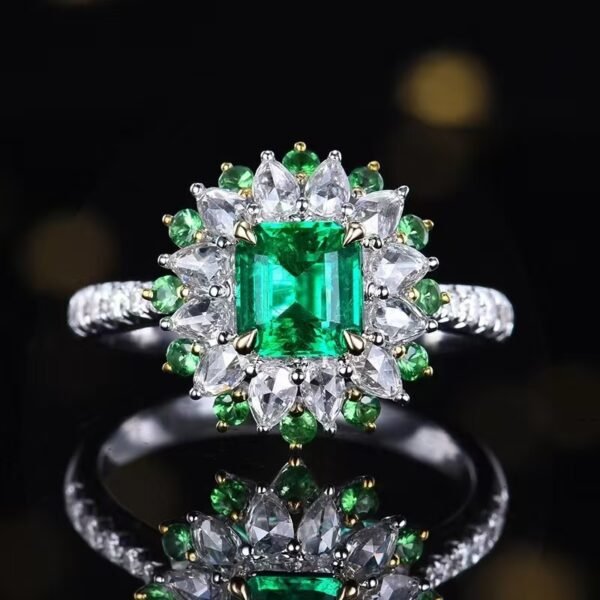 微信图片_20240802101524 SGARIT Fine Jewelry Factory Customized Solid 18k White Gold 0.82 Carats Carre Cut Jewellery Classic Engagement Anniversary Vitreous Natural Gemstone Emerald Ring/Pendant