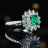 微信图片_202408021015242 SGARIT Fine Jewelry Factory Customized Solid 18k White Gold 0.82 Carats Carre Cut Jewellery Classic Engagement Anniversary Vitreous Natural Gemstone Emerald Ring/Pendant