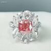 SGARIT Fine Jewelry Produce Custom Solid 18k White Gold 2.12 Carats Cushion Cut Jewellery Luxury Fancy Pink Natural Diamond VVS Ring