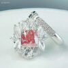 SGARIT Fine Jewelry Produce Custom Solid 18k White Gold 2.12 Carats Cushion Cut Jewellery Luxury Fancy Pink Natural Diamond VVS Ring