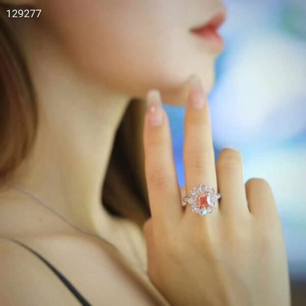SGARIT Fine Jewelry Produce Custom Solid 18k White Gold 2.12 Carats Cushion Cut Jewellery Luxury Fancy Pink Natural Diamond VVS Ring