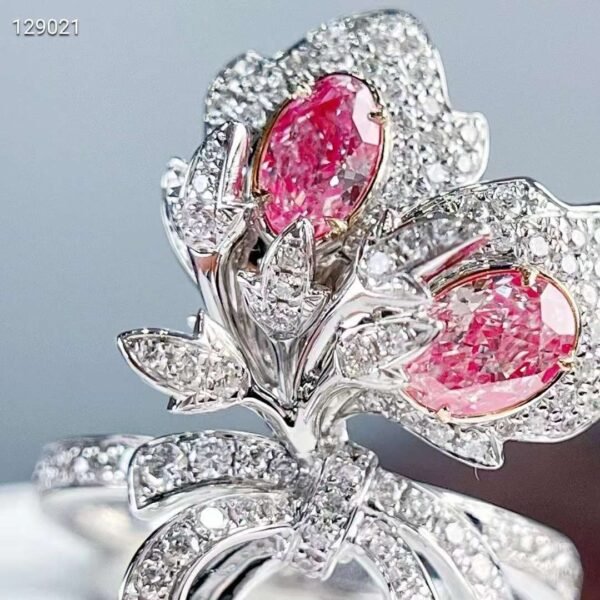 微信图片_20240805093526 SGARIT Fine Jewelry Suppliers Custom Solid 18k White Gold 0.85 Carats Oval Cut Jewellery Luxury Fancy Light Purplish Pink Natural Diamond SI2/VS1 Ring