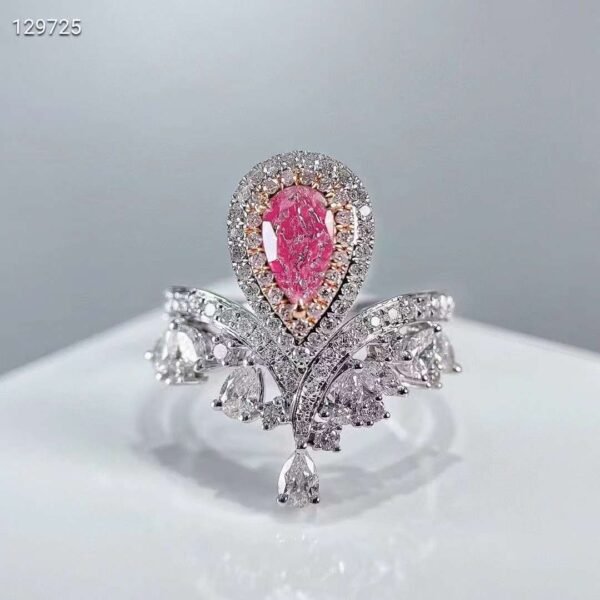 微信图片_20240805093624 SGARIT Fine Jewelry Factories Custom Solid 18k White Gold 0.5 Carats Pear Cut Jewellery Luxury Very Light Pinkish Brown Natural Diamond VS2 Ring