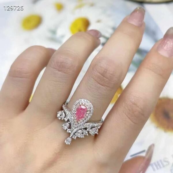 微信图片_20240805093638 SGARIT Fine Jewelry Factories Custom Solid 18k White Gold 0.5 Carats Pear Cut Jewellery Luxury Very Light Pinkish Brown Natural Diamond VS2 Ring