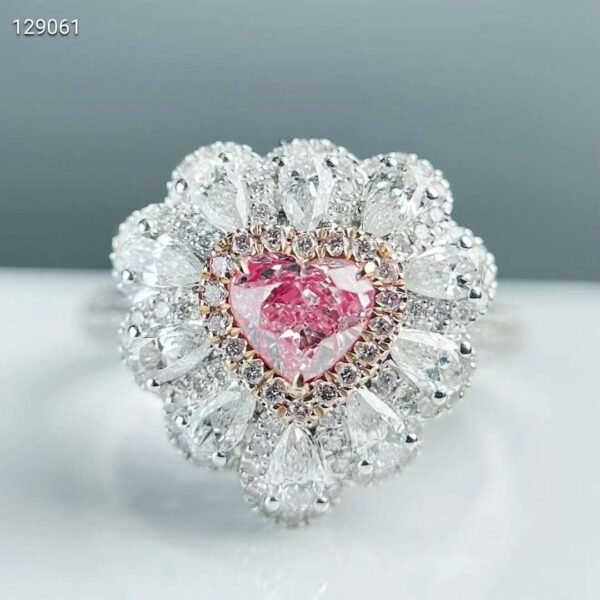 微信图片_20240805093839 SGARIT Fine Jewelry Manufacturers Custom Solid 18k White Gold 0.5 Carats Heart Cut Jewellery Luxury Fanit Pinkish Brown Natural Diamond VS2 Ring