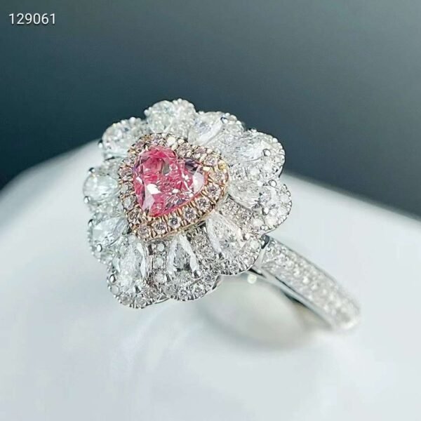 微信图片_20240805093847 SGARIT Fine Jewelry Manufacturers Custom Solid 18k White Gold 0.5 Carats Heart Cut Jewellery Luxury Fanit Pinkish Brown Natural Diamond VS2 Ring