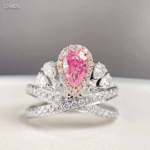 微信图片_20240805094042 SGARIT Fine Jewelry Factory OEM Solid 18k White Gold 0.64 Carats Pear Cut Jewellery Luxury Fanit Pinkish Brown Natural Diamond SI1 Ring