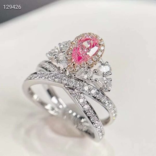 微信图片_20240805094059 SGARIT Fine Jewelry Factory OEM Solid 18k White Gold 0.64 Carats Pear Cut Jewellery Luxury Fanit Pinkish Brown Natural Diamond SI1 Ring