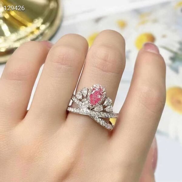 微信图片_20240805094108 SGARIT Fine Jewelry Factory OEM Solid 18k White Gold 0.64 Carats Pear Cut Jewellery Luxury Fanit Pinkish Brown Natural Diamond SI1 Ring