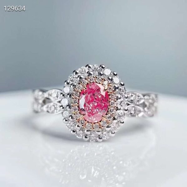 微信图片_20240805094316 SGARIT Fine Jewelry Producer Custom Solid 18k White Gold 0.31 Carats Oval Cut Jewellery Luxury Fancy Pink Natural Diamond SI Ring