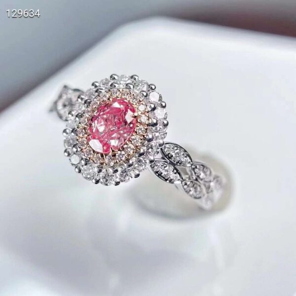 微信图片_20240805094325 SGARIT Fine Jewelry Producer Custom Solid 18k White Gold 0.31 Carats Oval Cut Jewellery Luxury Fancy Pink Natural Diamond SI Ring