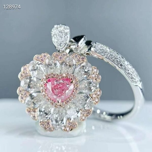 微信图片_20240805094421 SGARIT Fine Jewelry Supplier Custom Solid 18k White Gold 0.55 Carats Heart Cut Jewellery Luxury Fancy Orangy Pink Natural Diamond VS1 Ring