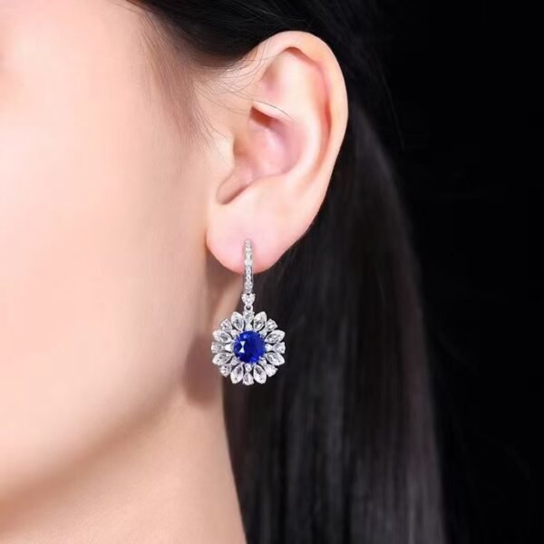 微信图片_202408051426484 SGARIT Fine Jewelry Manufacturer Custom Real 18k White Gold 4.46 Carats Round Brilliant Cut Jewellery Luxury Natural Gemstone Sri Lanka Sapphire Earrings