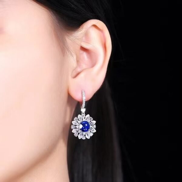 微信图片_202408051426485 SGARIT Fine Jewelry Manufacturer Custom Real 18k White Gold 4.46 Carats Round Brilliant Cut Jewellery Luxury Natural Gemstone Sri Lanka Sapphire Earrings