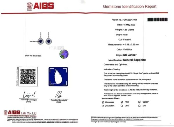 微信图片_202408051426491 SGARIT Fine Jewelry Manufacturer Custom Real 18k White Gold 4.46 Carats Round Brilliant Cut Jewellery Luxury Natural Gemstone Sri Lanka Sapphire Earrings