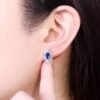 微信图片_202408061020043 SGARIT Fine Jewelry Manufacturer Custom Real 18k White Gold 0.81 Carats Oval Cut Jewellery Luxury Natural Gemstone Sri Lanka Blue Sapphire Earrings