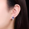 微信图片_202408061020044 SGARIT Fine Jewelry Manufacturer Custom Real 18k White Gold 0.81 Carats Oval Cut Jewellery Luxury Natural Gemstone Sri Lanka Blue Sapphire Earrings