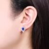 微信图片_202408061020045 SGARIT Fine Jewelry Manufacturer Custom Real 18k White Gold 0.81 Carats Oval Cut Jewellery Luxury Natural Gemstone Sri Lanka Blue Sapphire Earrings