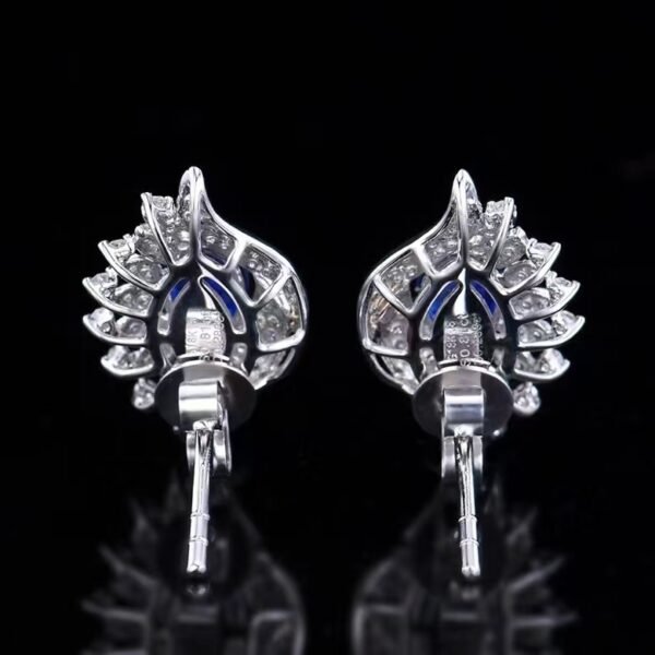 微信图片_202408061020051 SGARIT Fine Jewelry Manufacturer Custom Real 18k White Gold 0.81 Carats Oval Cut Jewellery Luxury Natural Gemstone Sri Lanka Blue Sapphire Earrings