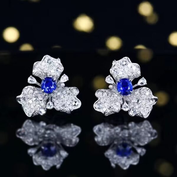 微信图片_20240806102021 SGARIT Fine Jewelry Manufacturer Custom Real 18k White Gold 1.55 Carats Oval Cut Jewellery Luxury Natural Gemstone Sri Lanka Unheated Royal Blue Sapphire Earrings