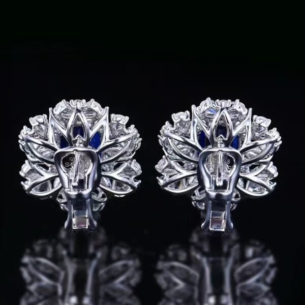 微信图片_202408061020431 SGARIT Fine Jewelry Manufacturer Custom Real 18k White Gold 4.1 Carats Cushion Cut Jewellery Luxury Natural Gemstone Sri Lanka Blue Sapphire Earrings