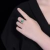微信图片_202408061021002 SGARIT Fine Jewelry Manufacturer Customized Solid 18k White Gold 1.19 Carats Emerald Cut Jewellery Classic Engagement Anniversary Musa level Green Natural Gemstone Emerald Pendant/Ring