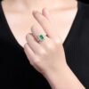 微信图片_202408061021184 SGARIT Fine Jewelry Factory Customized Solid 18k White Gold 0.75 Carats Emerald Cut Jewellery Classic Engagement Anniversary Green Natural Gemstone Emerald Ring