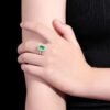 微信图片_202408061021185 SGARIT Fine Jewelry Factory Customized Solid 18k White Gold 0.75 Carats Emerald Cut Jewellery Classic Engagement Anniversary Green Natural Gemstone Emerald Ring