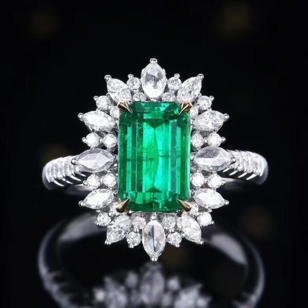 微信图片_20240806102349 SGARIT Fine Jewelry Factory Customized Solid 18k White Gold 2.46 Carats Emerald Cut Jewellery Classic Engagement Anniversary Vivid Green Natural Gemstone Emerald Ring